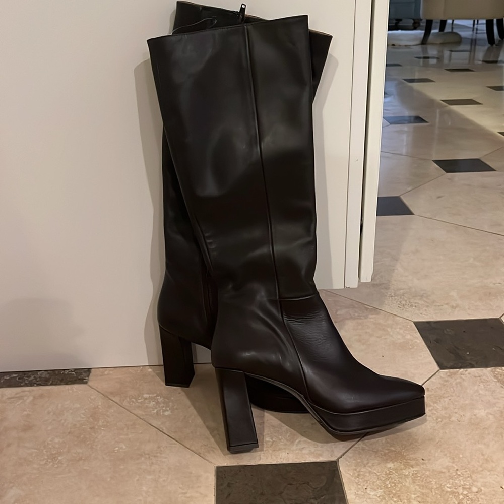New Renatta made in Spain Brown leather upper platform boots